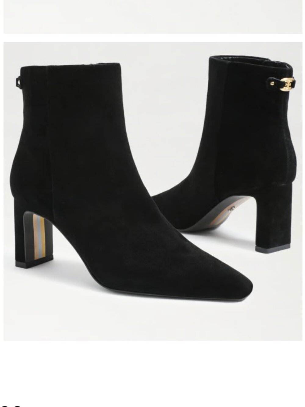 Sam Edelman Black Suede Saige Ankle Bootie Size 8